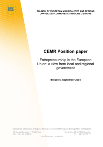 CEMR`s response to the Green Paper on entrepreneurship