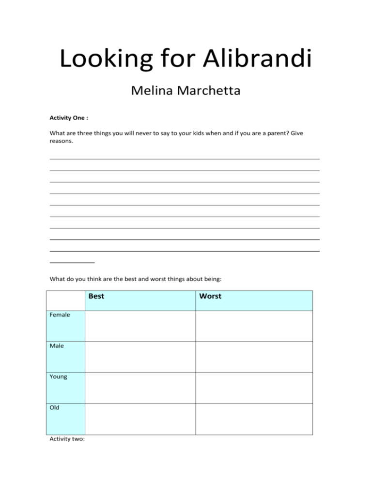 looking for alibrandi analysis