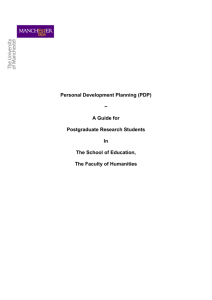 Personal Development Planning (PDP) – Postgraduate Research