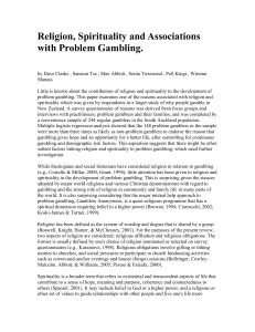 Religion, Spirituality and Associations with Problem Gambling