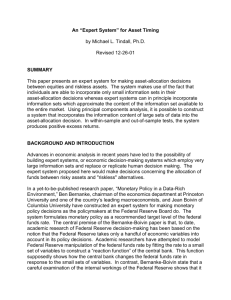 An “Expert System” for Asset Timing