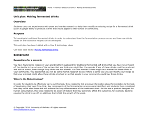 Unit plan: Making fermented drinks