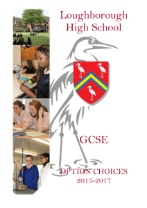 GCSE Options Booklet - Loughborough High School