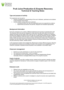 Fruit Juice Production & Enzyme Recovery Technical & Teaching
