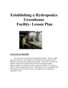 Establishing a Hydroponics Greenhouse