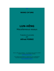 Lun-hêng, part II, Miscellaneous essays of Wang Ch`ung, translated
