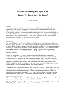 Glocalisation of Organic Agriculture: