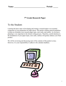 Research Paper Packet.doc - Mrs. Schiavone`s Website