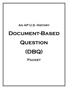 A GUIDE TO WRITING A DBQ
