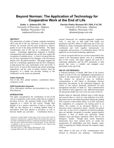 The Application of Technology for Cooperative Work at the End of Life