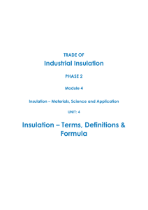 1.0 Units of Measurement and Terms Used in the Insulation Industry