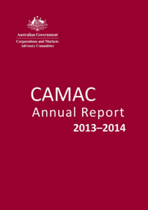 Annual Report 2013-2014 - Corporations and Markets Advisory