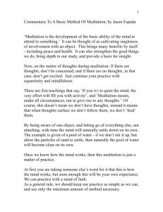 Commentary To A Basic Method Of Meditation