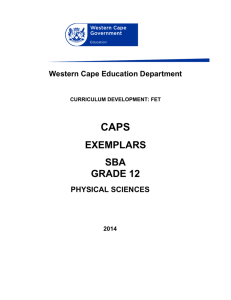 Exemplars Caps Gr12 Sba2014 - Metro East Education District