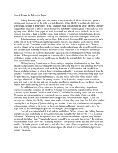 Sample Essay for Television Topic