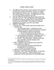 model penal code - Daniel Wilson`s Bar Exam Review