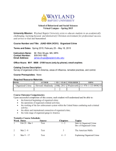 Organized Crime - Wayland Baptist University