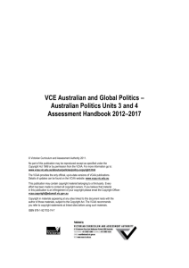 VCE Australian and Global Politics Assessment Handbook 2012-2016