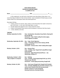 SIXTH GRADE ENGLISH DESCRIPTIVE WRITING RUBRIC A