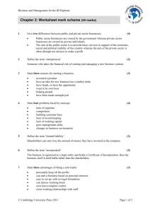 Chapter 2: Worksheet mark scheme (45 marks)