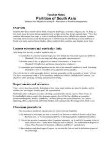South Asia Activity 3 - Partition Teacher Notes