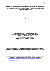 1 MODELLING THE POTENTIAL ECONOMIC EFFECTS OF TAX