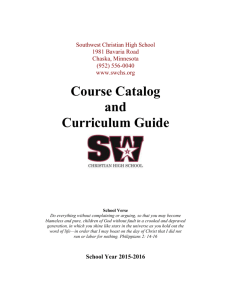 Course Descriptions - Southwest Christian High School