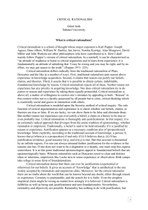 critical rationalism - Sabanci University Research Database