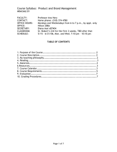 Course Syllabus: Product and Brand Management