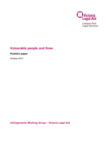Vulnerable people and fines – position paper