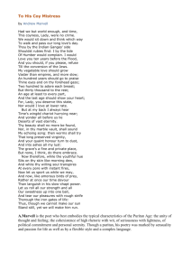 To His Coy Mistress by Andrew Marvell Had we but world enough