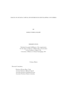 essays on human capital investments in developing countries