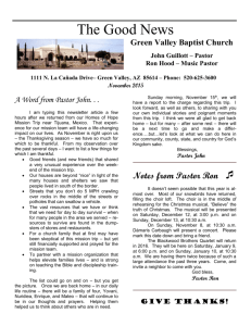 The Good News - Green Valley Baptist Church