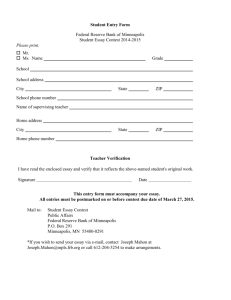 Student Entry Form - Federal Reserve Bank of Minneapolis