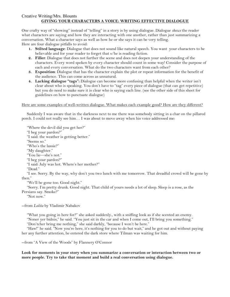 Dialogue Handout Doc