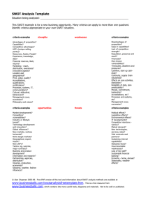 SWOT Analysis Template doc file using table format