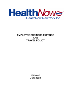 EMPLOYEE BUSINESS EXPENSE AND TRAVEL POLICY Updated