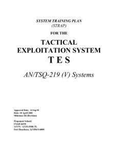 SYSTEM TRAINING PLAN