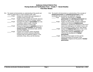 7th GRADE PACING GUIDE - Anderson School District Five