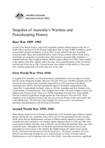 Snapshot of Australia`s Wartime History.doc
