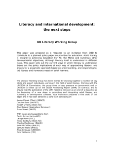 Literacy Working Group Position Paper