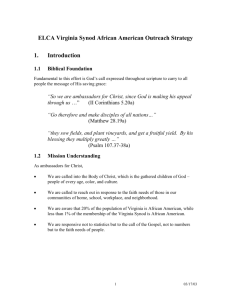 ELCA Virginia Synod African American Outreach Strategy