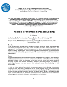 Issue Paper on the Role of Women in