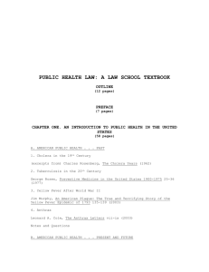 PUBLIC HEALTH LAW: A LAW SCHOOL TEXTBOOK