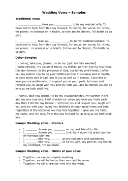 Sample Wedding Vows Starters Samples And Ideas Word