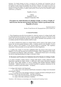 II. Documents and Procedures for Submission thereof for Reunion of