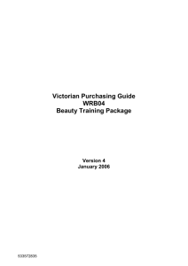 Victorian Purchasing Guide for WRB04 Beauty – Version 4