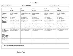 Lesson Plans Teacher: Taylor Dates: 2/3
