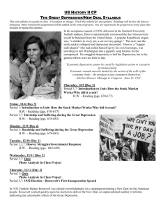 US History II CP The Great Depression/New Deal Syllabus This unit