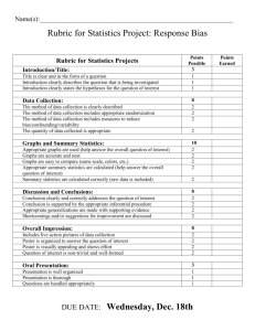 Rubric for Statistics Projects: